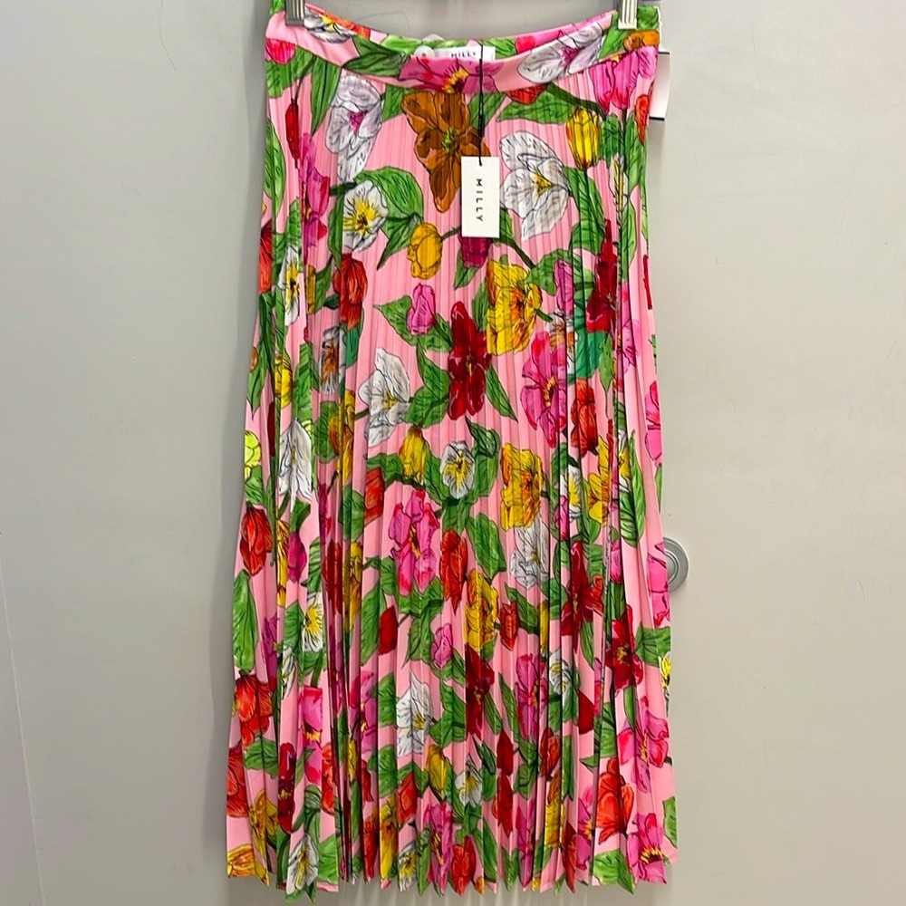 Milly Pleated Floral Skirt size 4